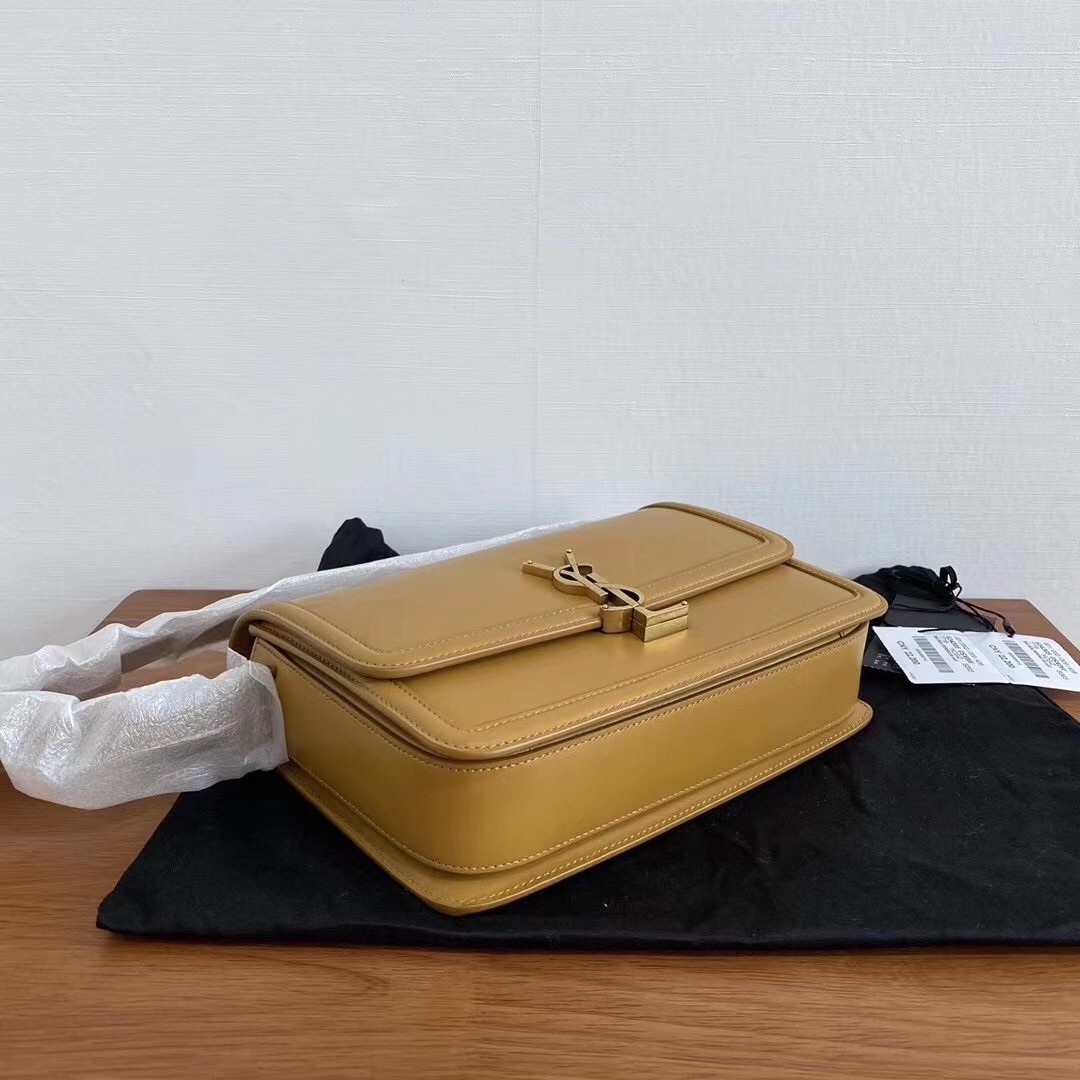 Sa**t Lau*nt solferino medium bag in brown box calfskin