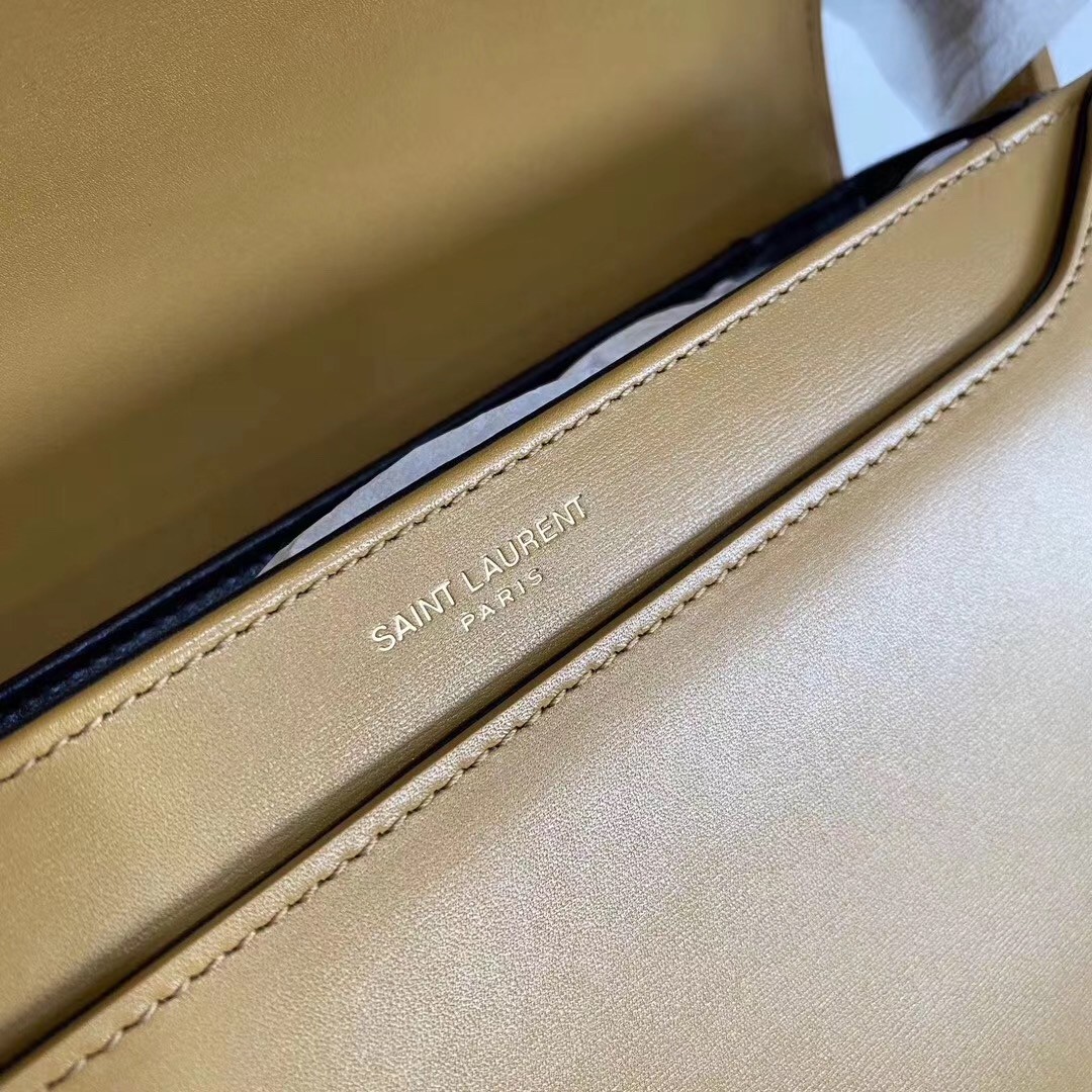Sa**t Lau*nt solferino medium bag in brown box calfskin