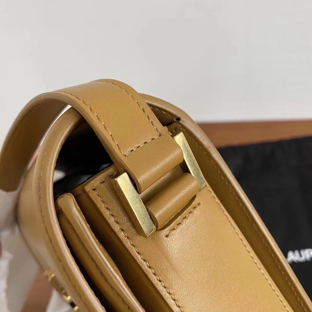 Sa**t Lau*nt solferino medium bag in brown box calfskin