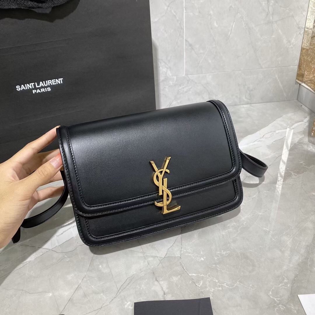 Sa**t Lau*nt solferino medium bag in black calfskin
