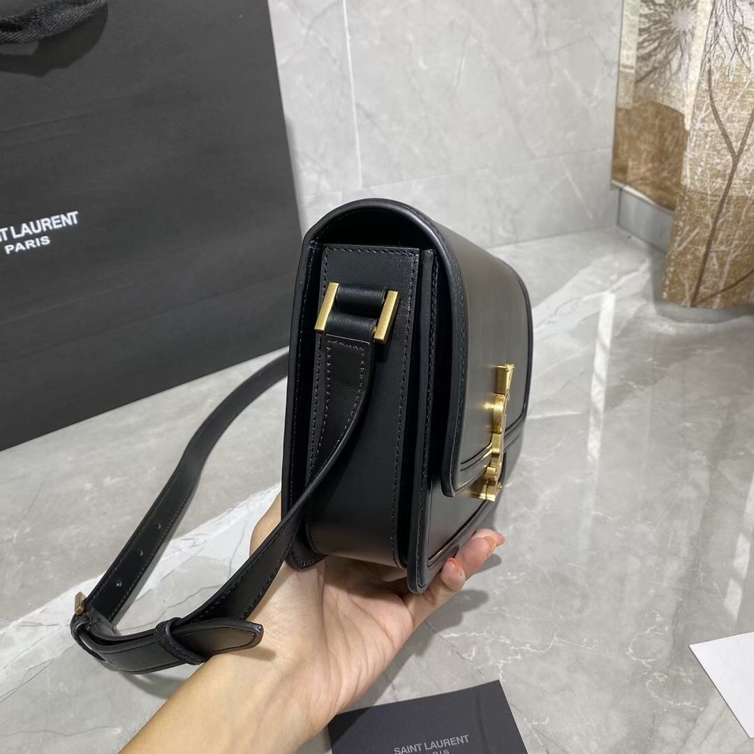 Sa**t Lau*nt solferino medium bag in black calfskin