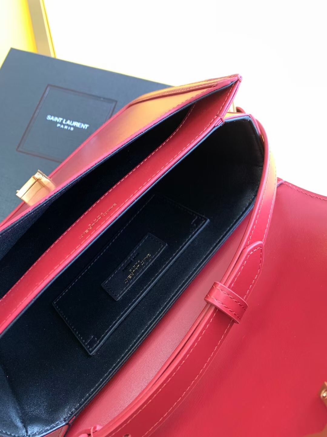 Sa**t Lau*nt solferino medium bag in red calfskin