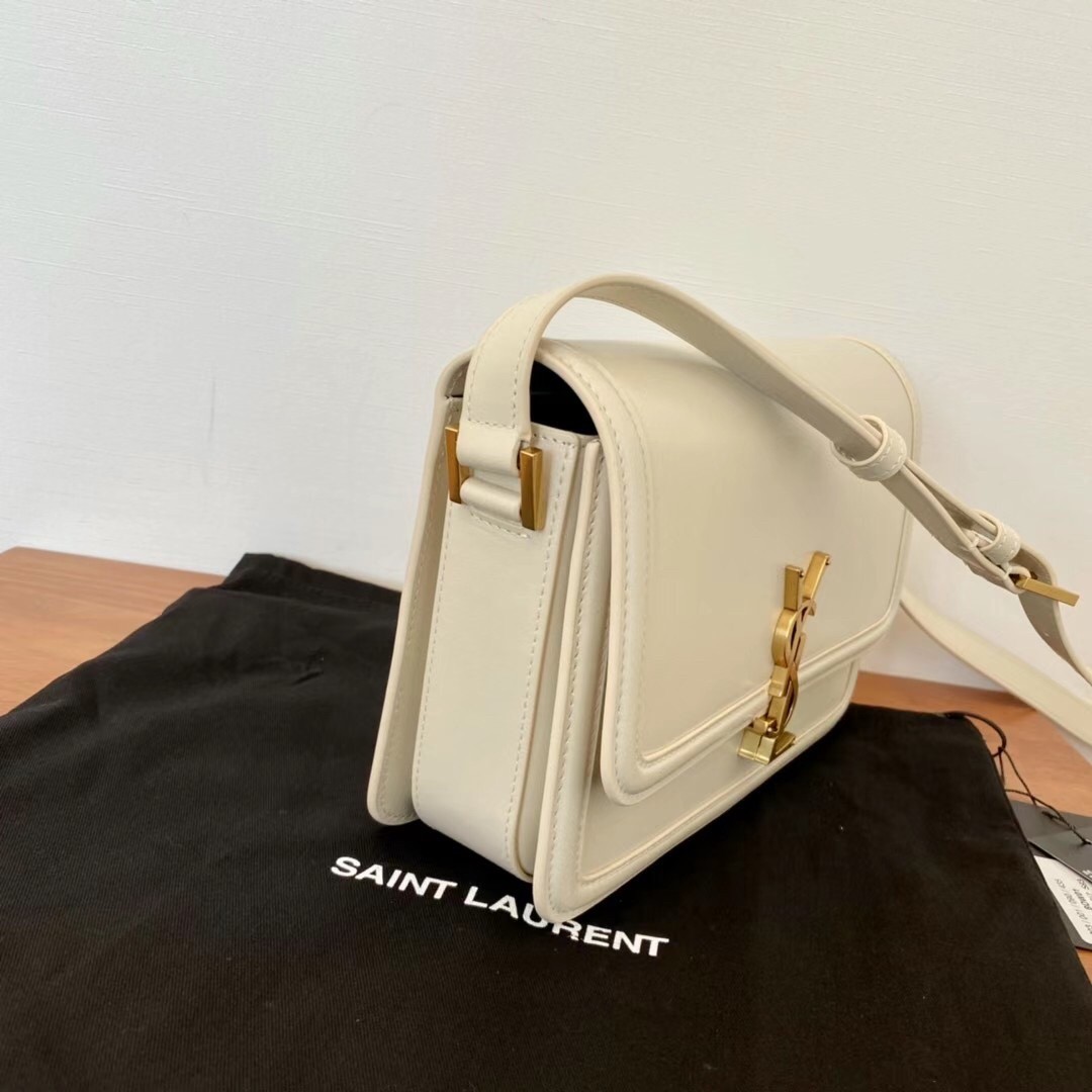 Sa**t Lau*nt solferino medium bag in white calfskin