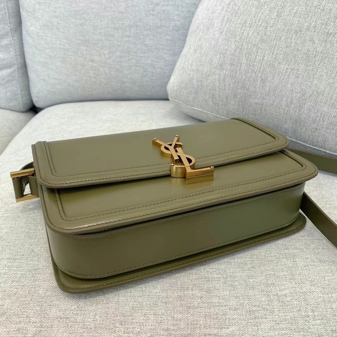 Sa**t Lau*nt solferino medium bag in khaki calfskin