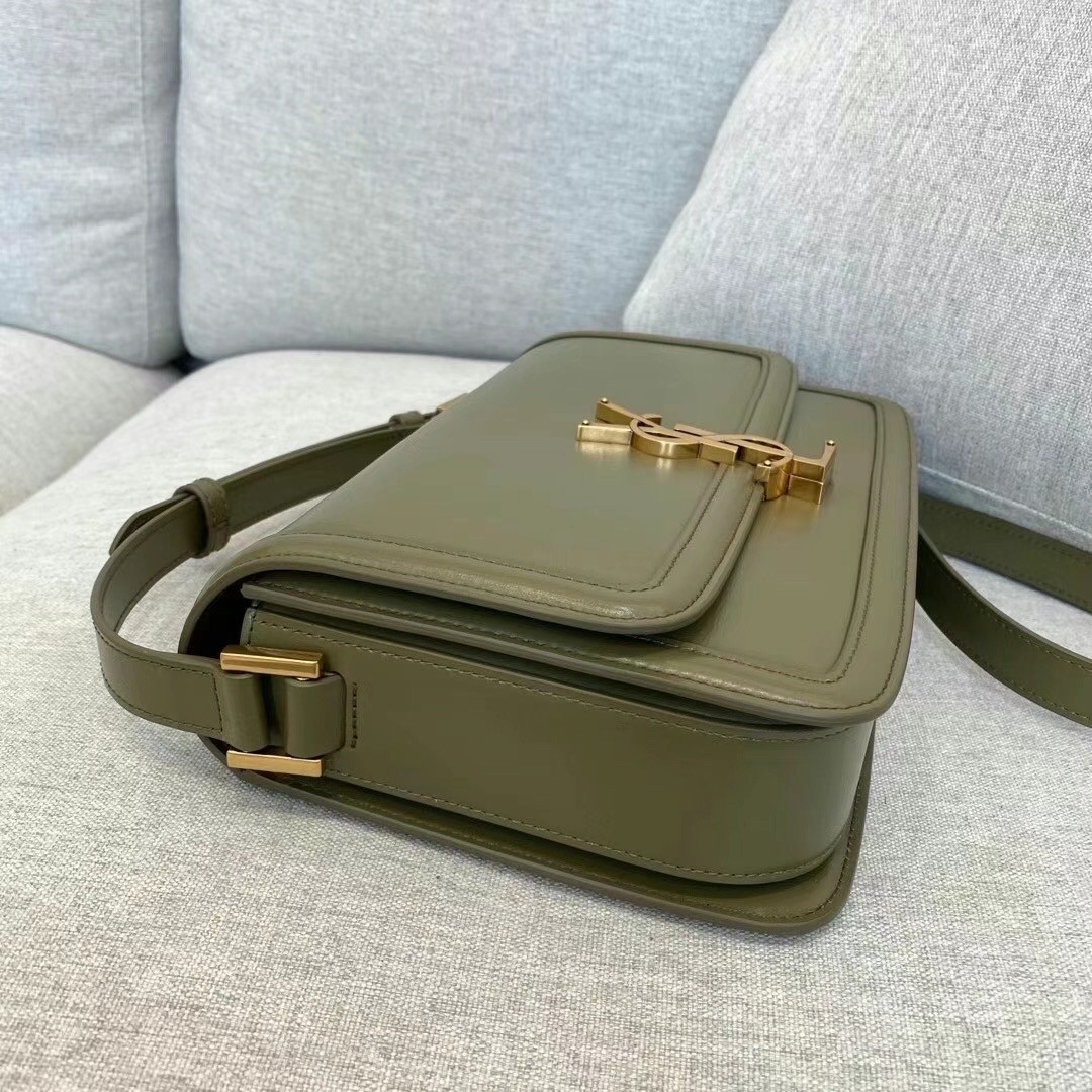 Sa**t Lau*nt solferino medium bag in khaki calfskin