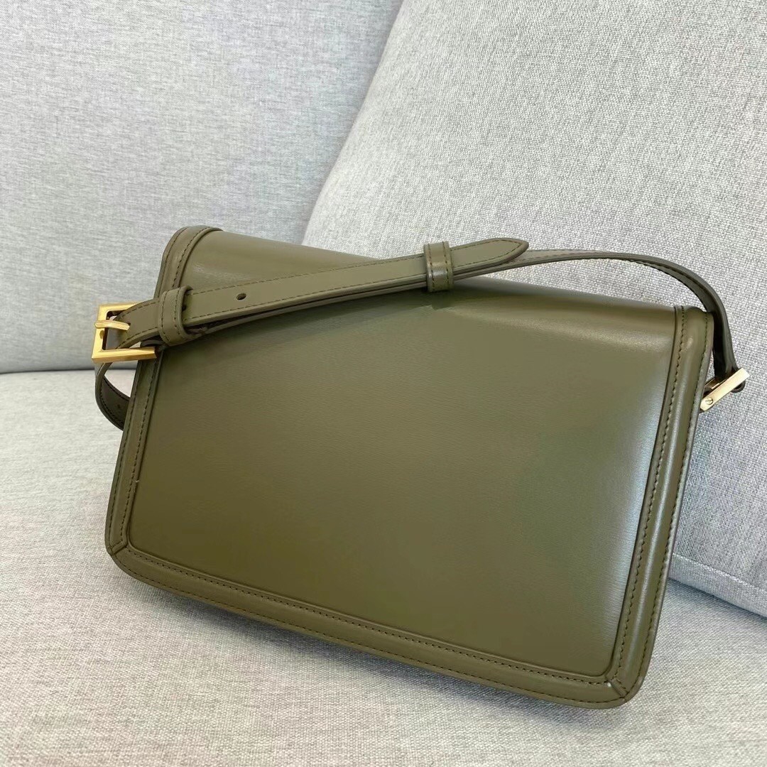 Sa**t Lau*nt solferino medium bag in khaki calfskin