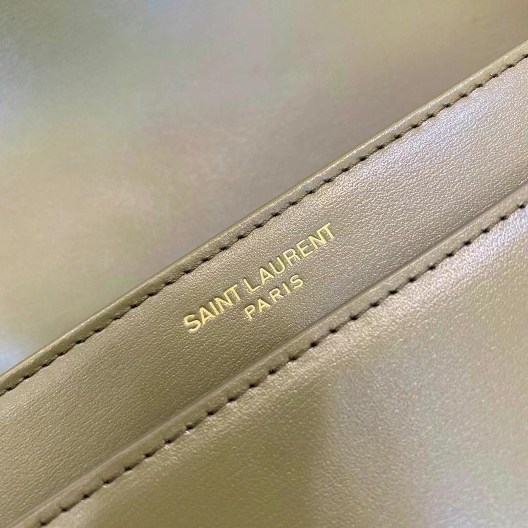 Sa**t Lau*nt solferino medium bag in khaki calfskin