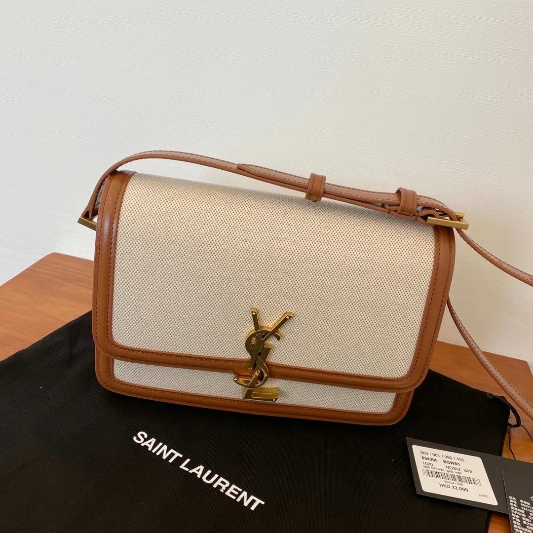 Sa**t Lau*nt solferino medium bag in canvas with calfskin