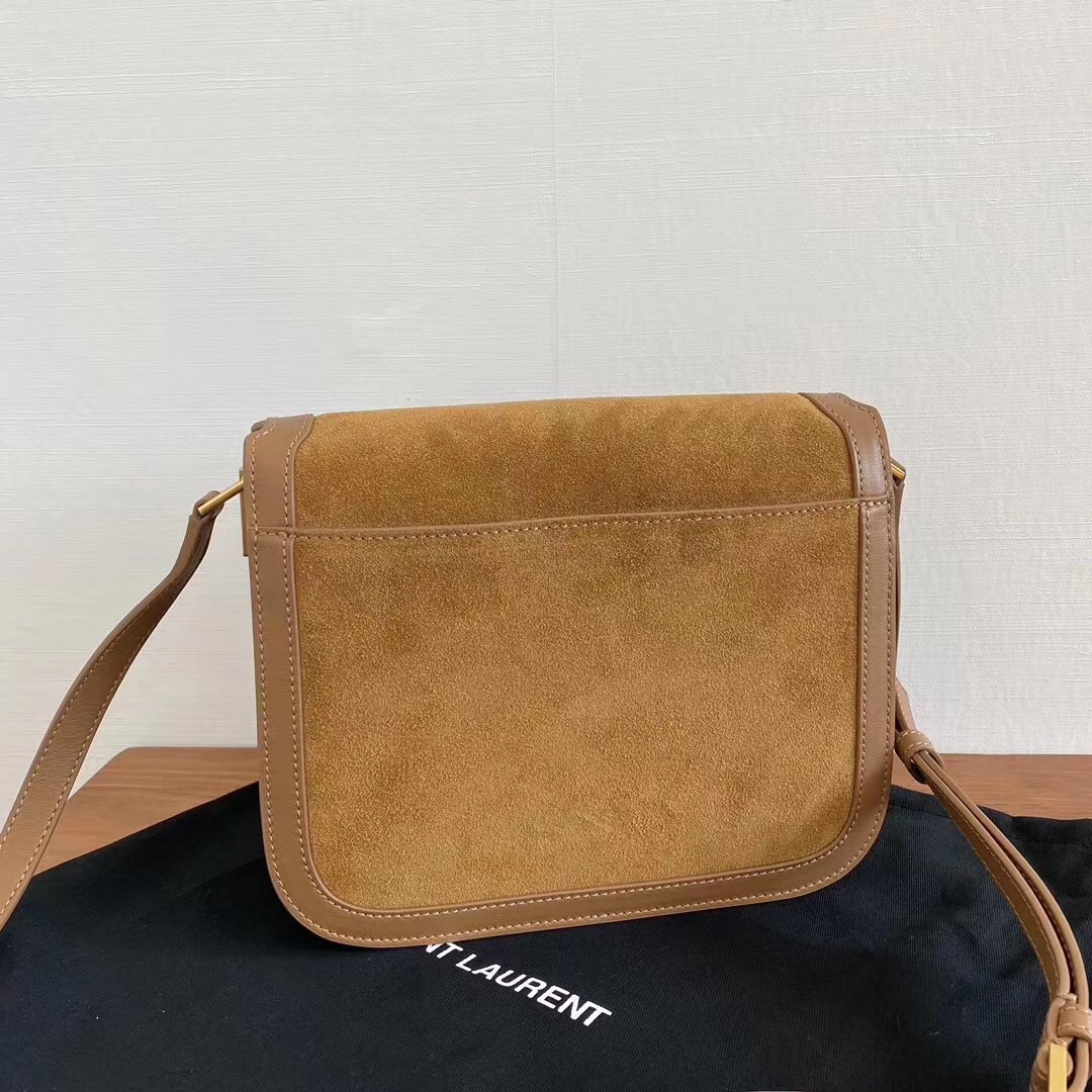 Sa**t Lau*nt solferino medium soft bag in brown suede