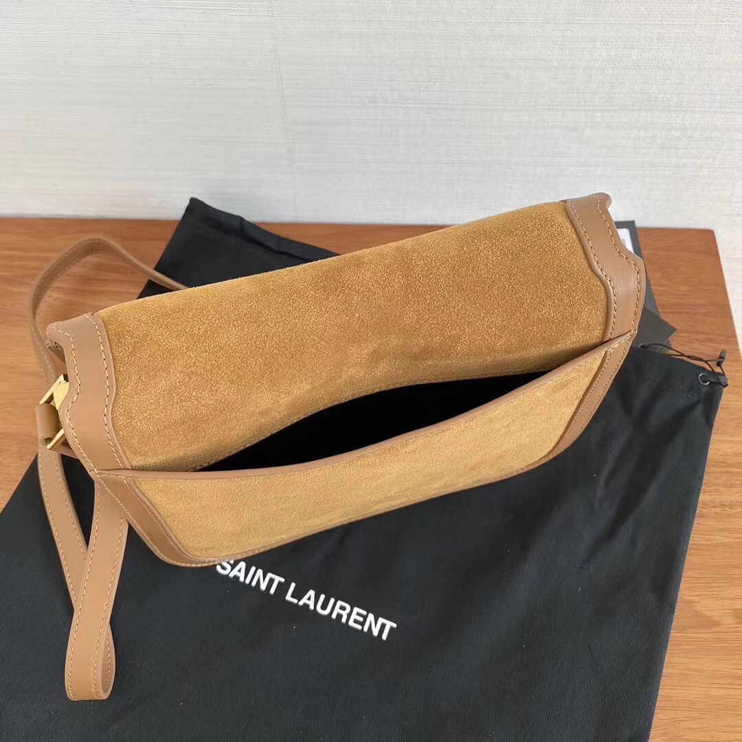 Sa**t Lau*nt solferino medium soft bag in brown suede