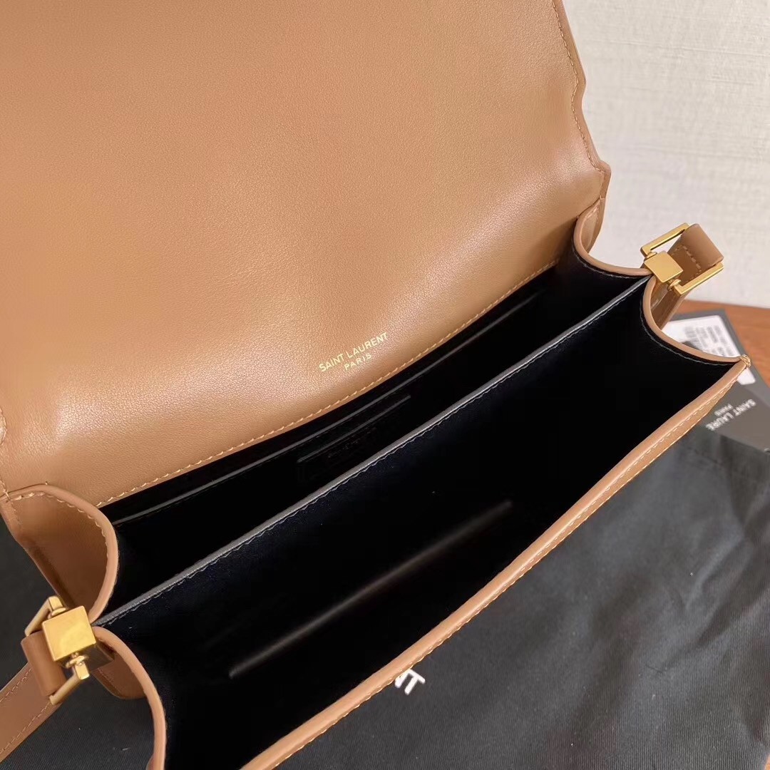 Sa**t Lau*nt solferino medium soft bag in brown suede