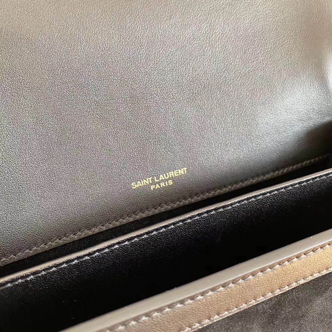 Sa**t Lau*nt solferino medium soft bag in black suede