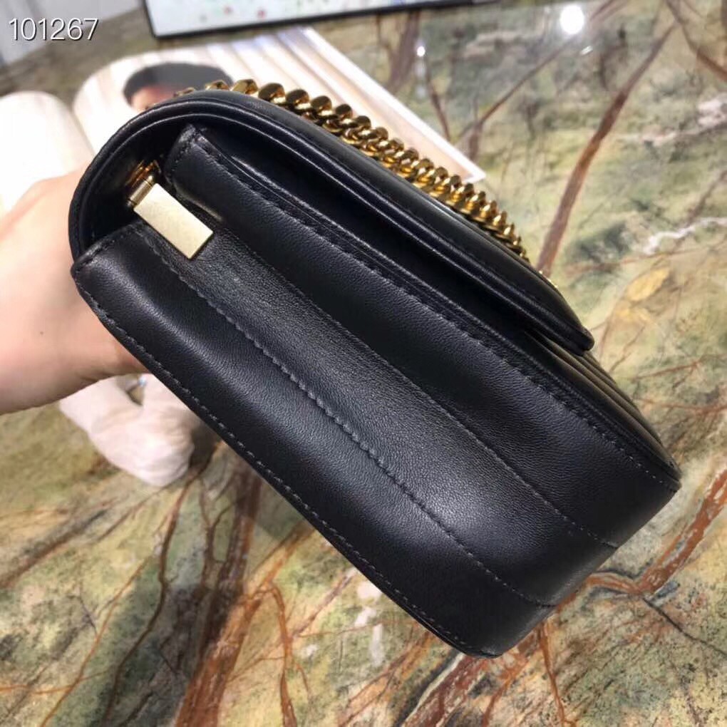 Sa**t Lau*nt medium vicky bag in black lambskin
