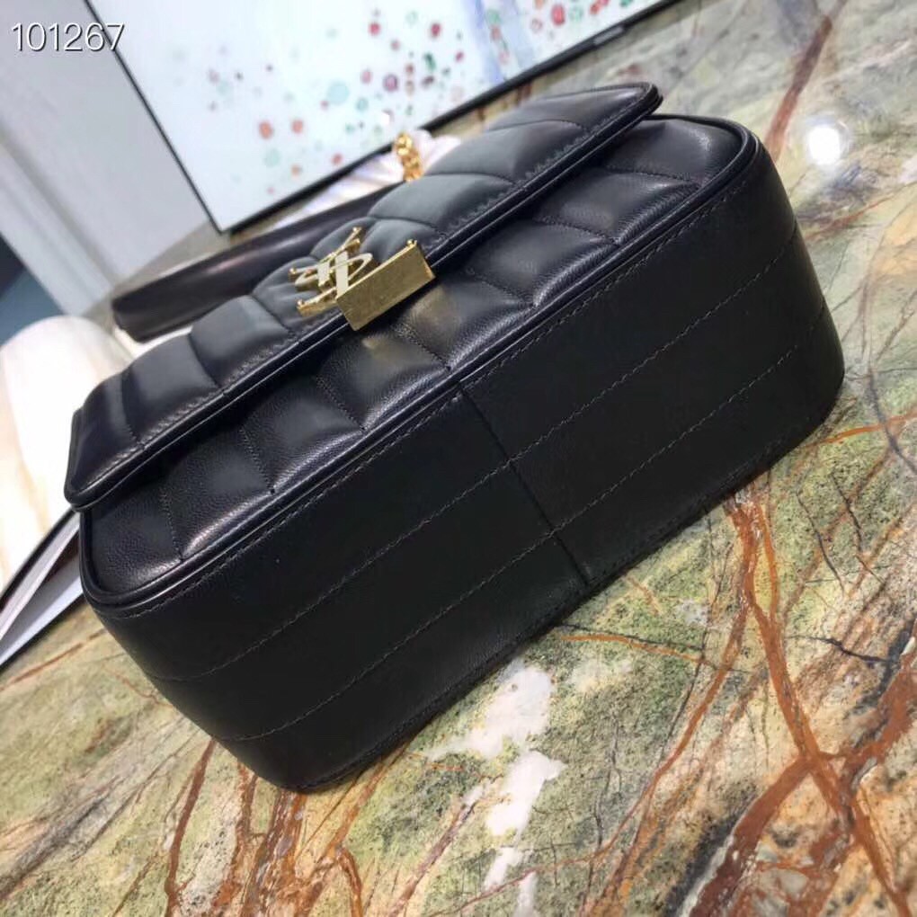 Sa**t Lau*nt medium vicky bag in black lambskin