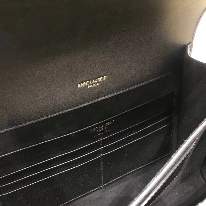 Sa**t Lau*nt zoe bag in black calfskin