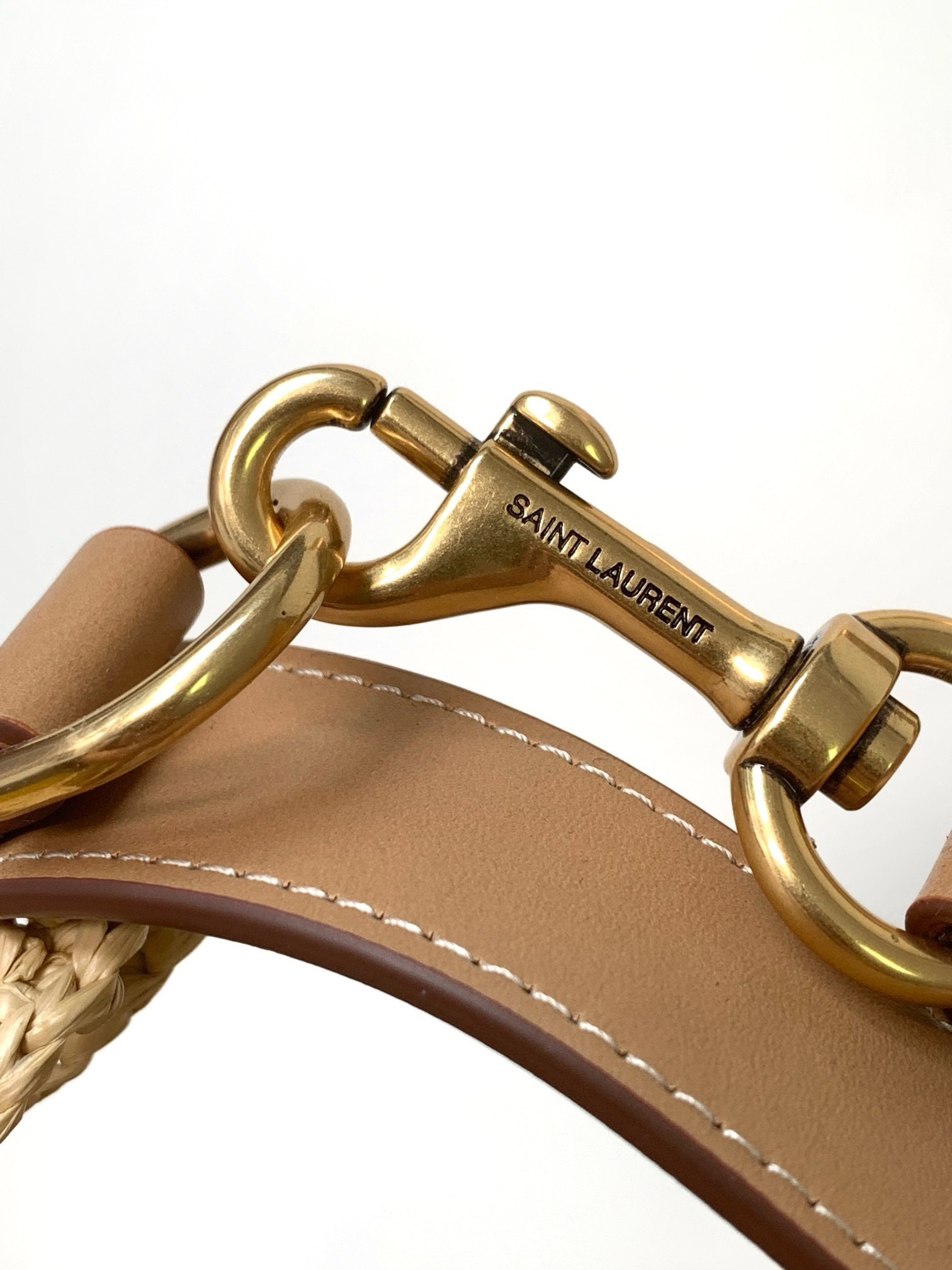 Sa**t Lau*nt oxalis shoulder bag in naturel raffia