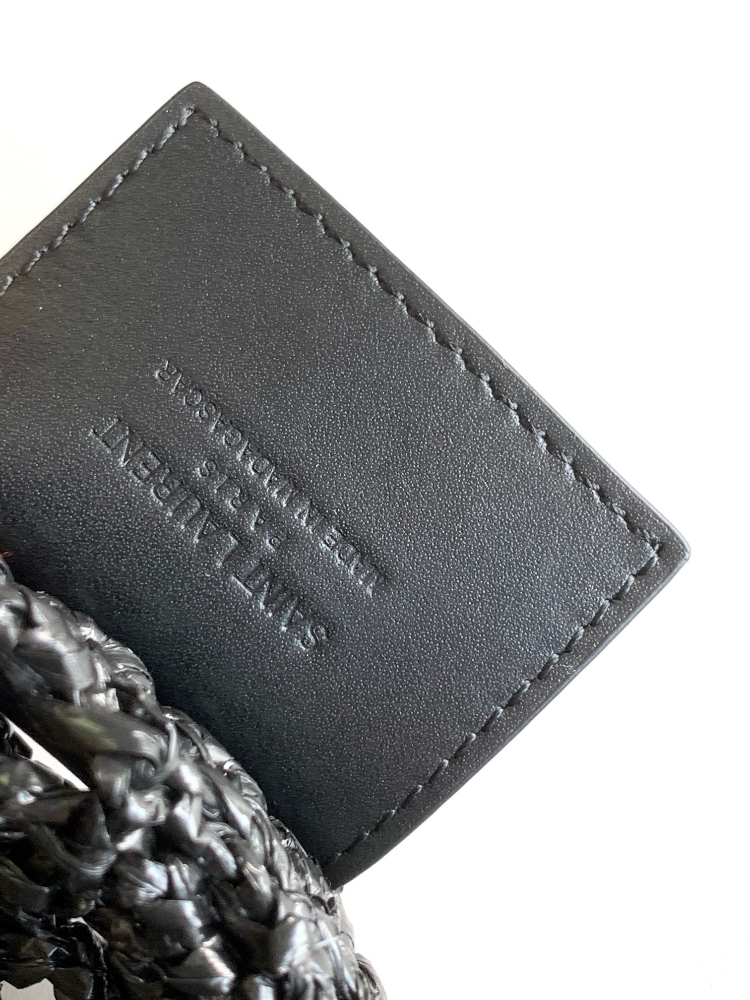 Sa**t Lau*nt oxalis shoulder bag in black raffia