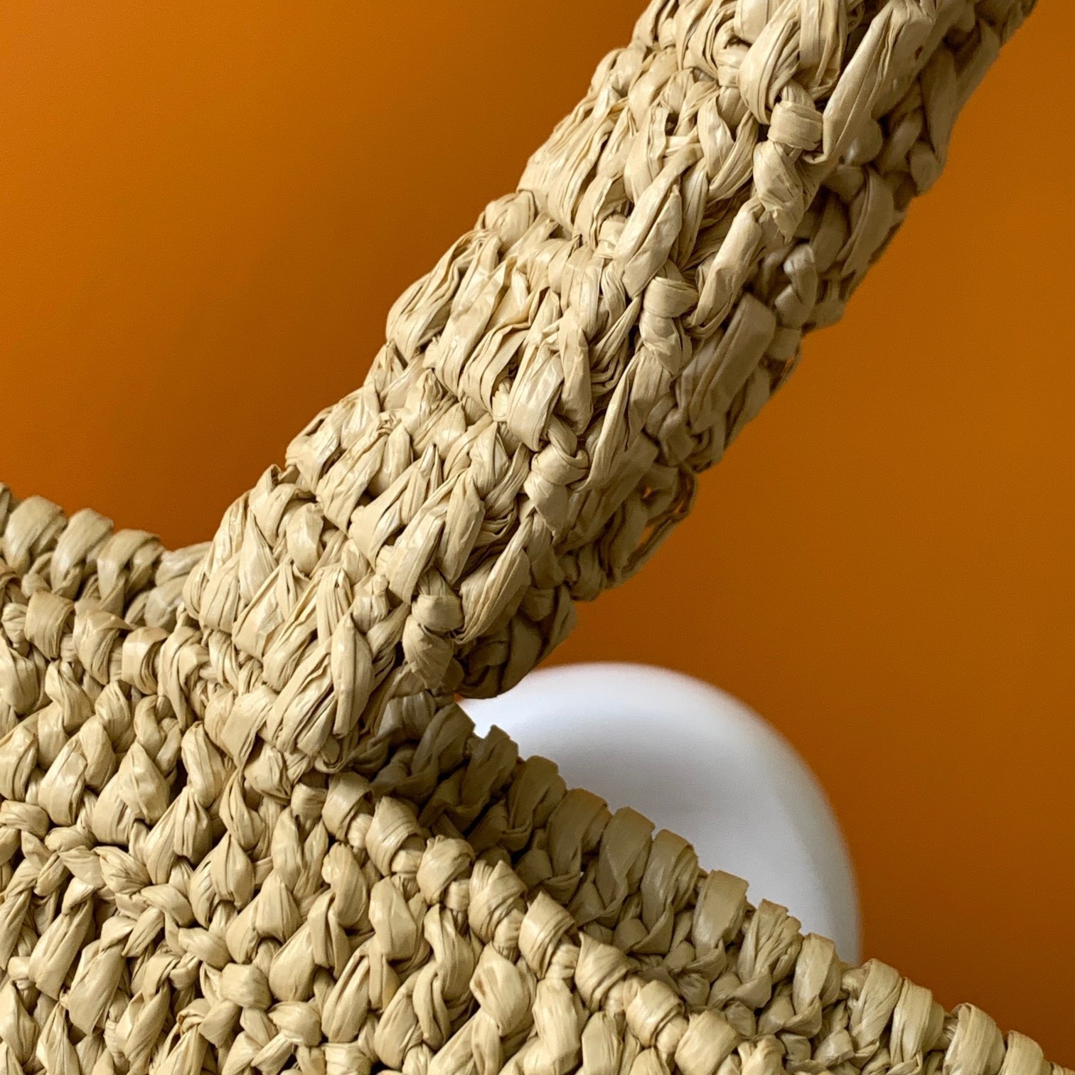 Sa**t Lau*nt rive gauche tote bag in beige raffia crochet