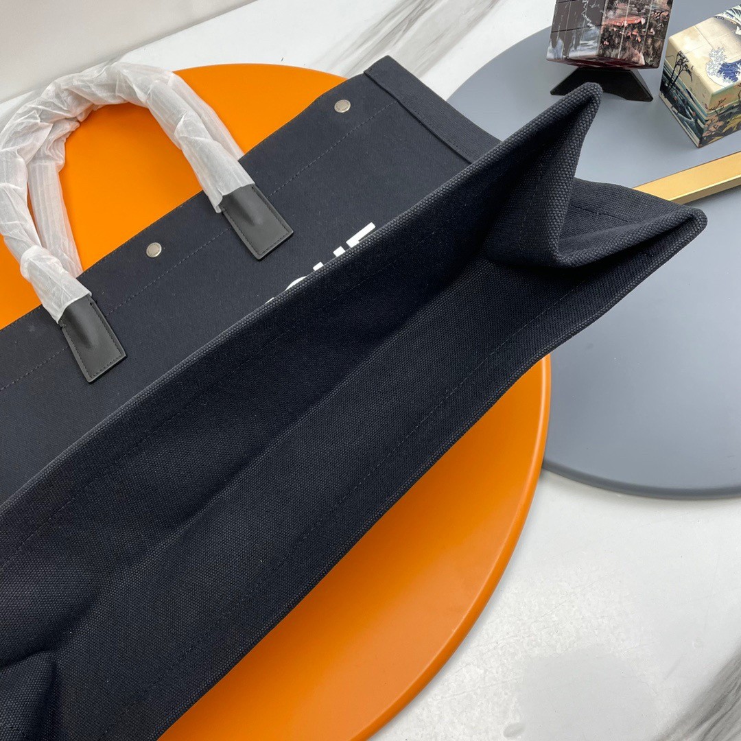 Sa**t Lau*nt rive gauche tote bag in black linen and leather