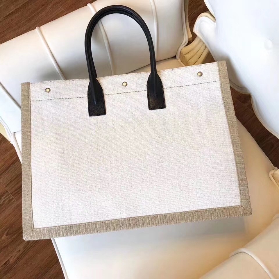 Sa**t Lau*nt rive gauche tote bag with black handle