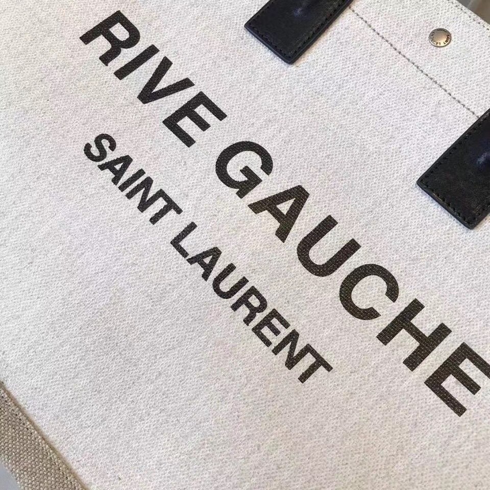 Sa**t Lau*nt rive gauche tote bag with black handle