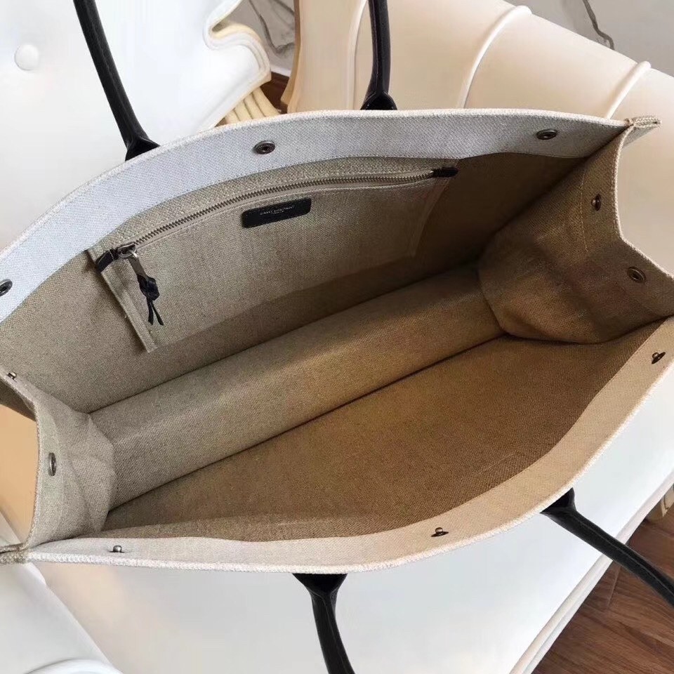 Sa**t Lau*nt rive gauche tote bag with black handle