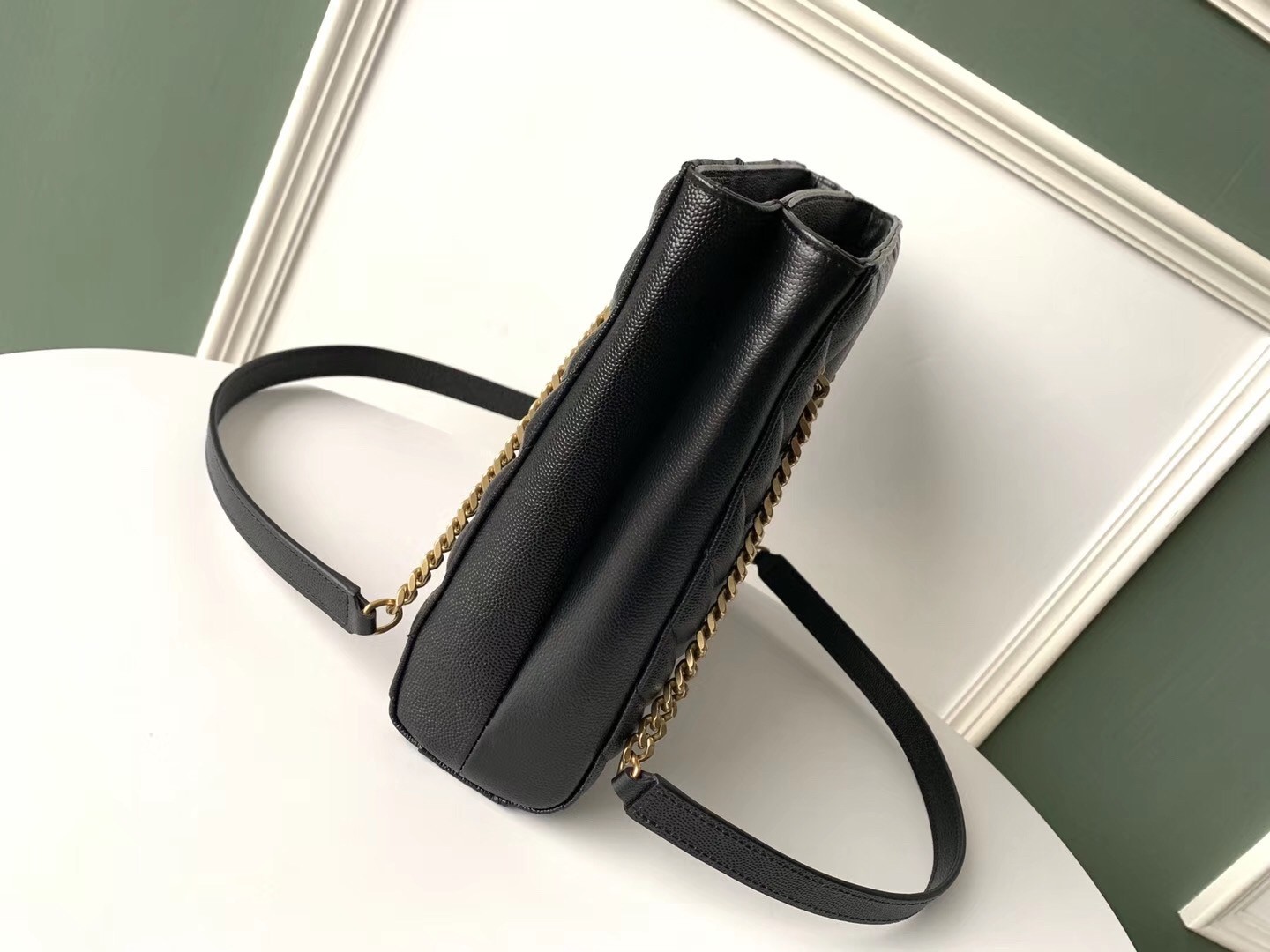 Sa**t Lau*nt small tribeca shopping bag in black leather