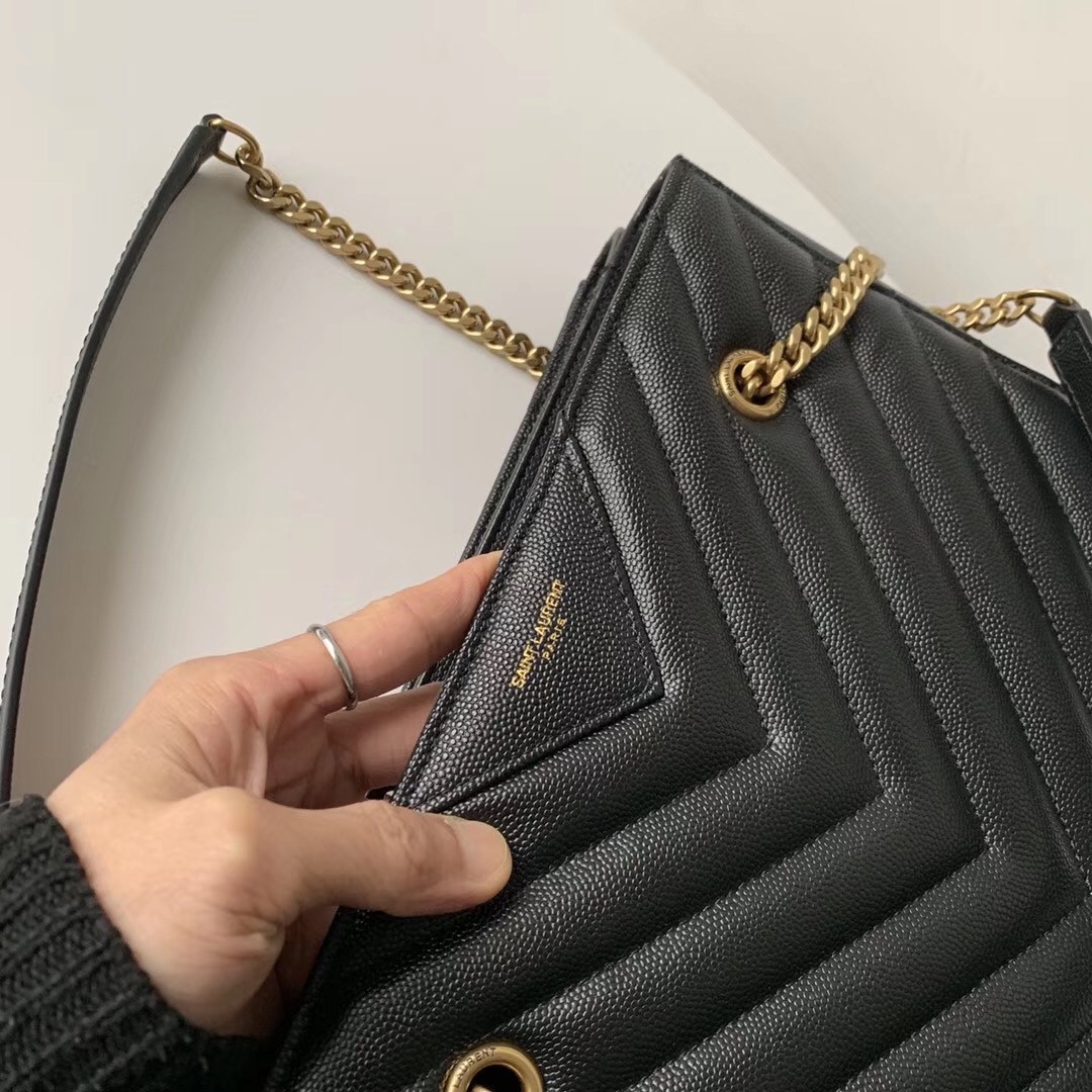 Sa**t Lau*nt small tribeca shopping bag in black leather