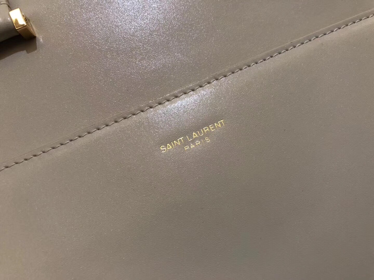 Sa**t Lau*nt small uptown tote in blanc calfskin