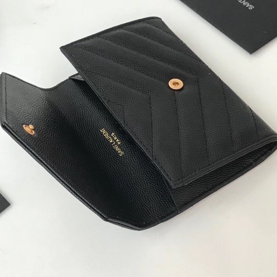 Sa**t Lau*nt small envelope wallet in black leather