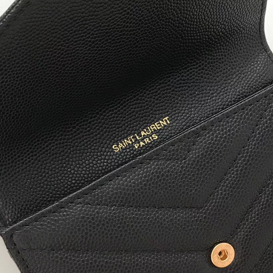 Sa**t Lau*nt small envelope wallet in black leather