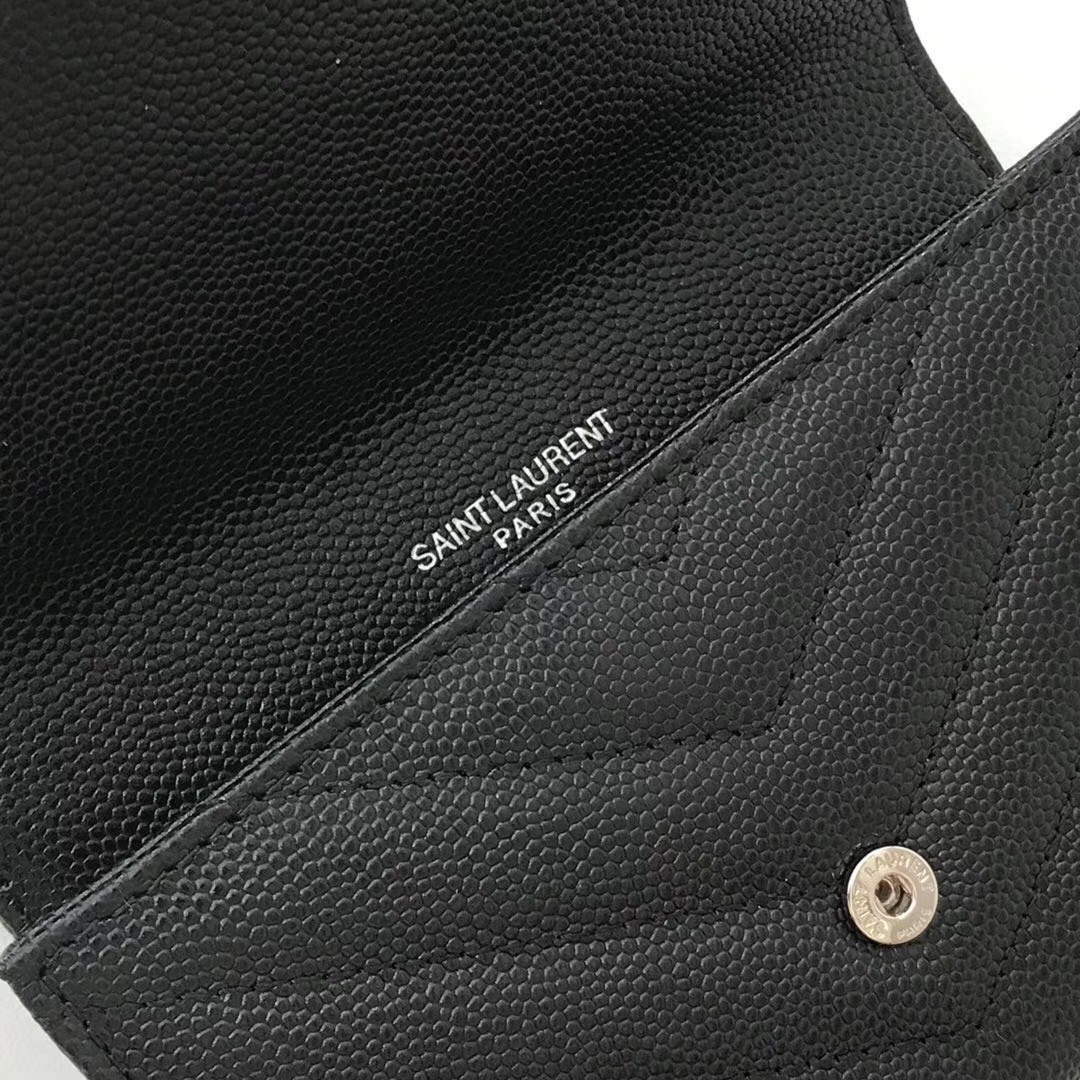 Sa**t Lau*nt small envelope wallet in noir leather