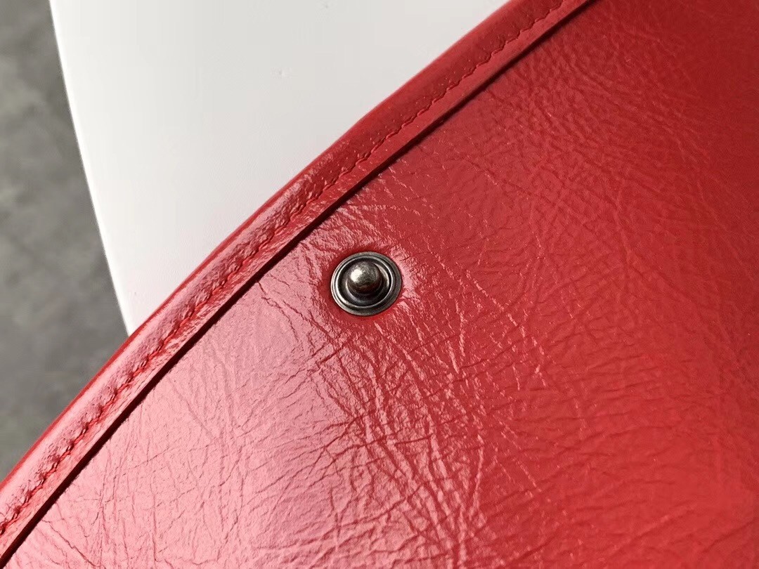 Sa**t Lau*nt niki large wallet in red crinkled vintage leather